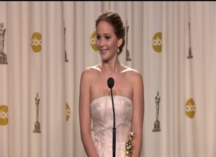 Jennifer Lawrence Backstage at the Oscars