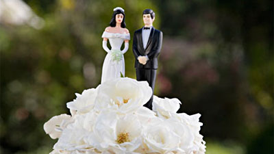 A wedding cake is seen in a file photo.