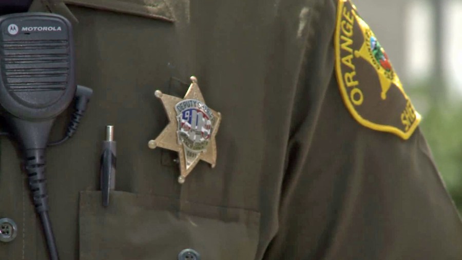 File photo of an Orange County Sheriff's Department deputy's badge. (KTLA)