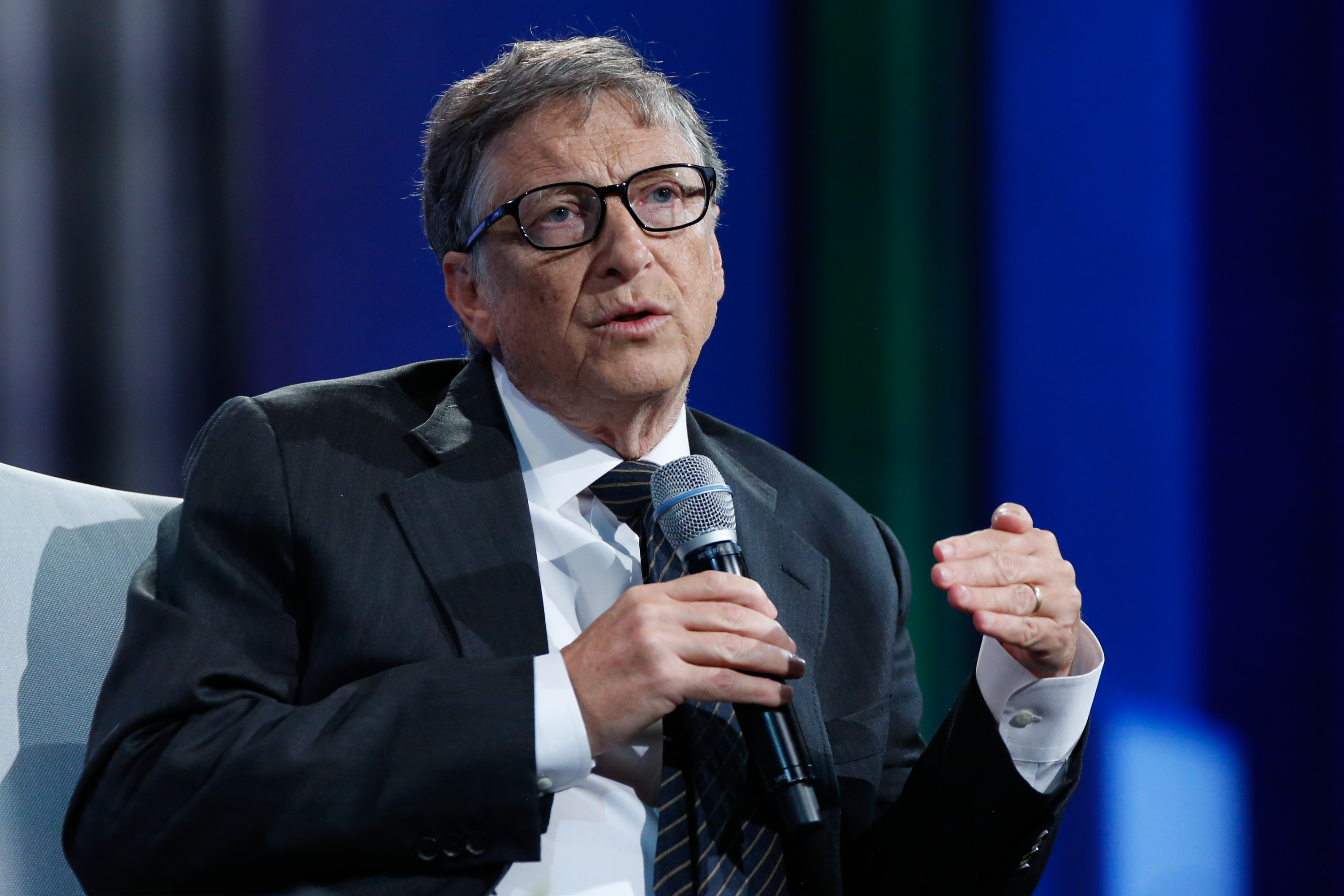 Bill Gates speaks on stage at the Plenary Session: Investing in Prevention and Resilient Health Systems on September 27, 2015 in New York City. (Credit: JP Yim/Getty Images)