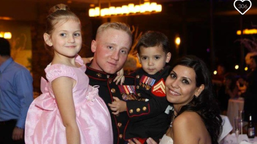 Officer Doe is shown with his family in a photo posted to a GoFundMe page.