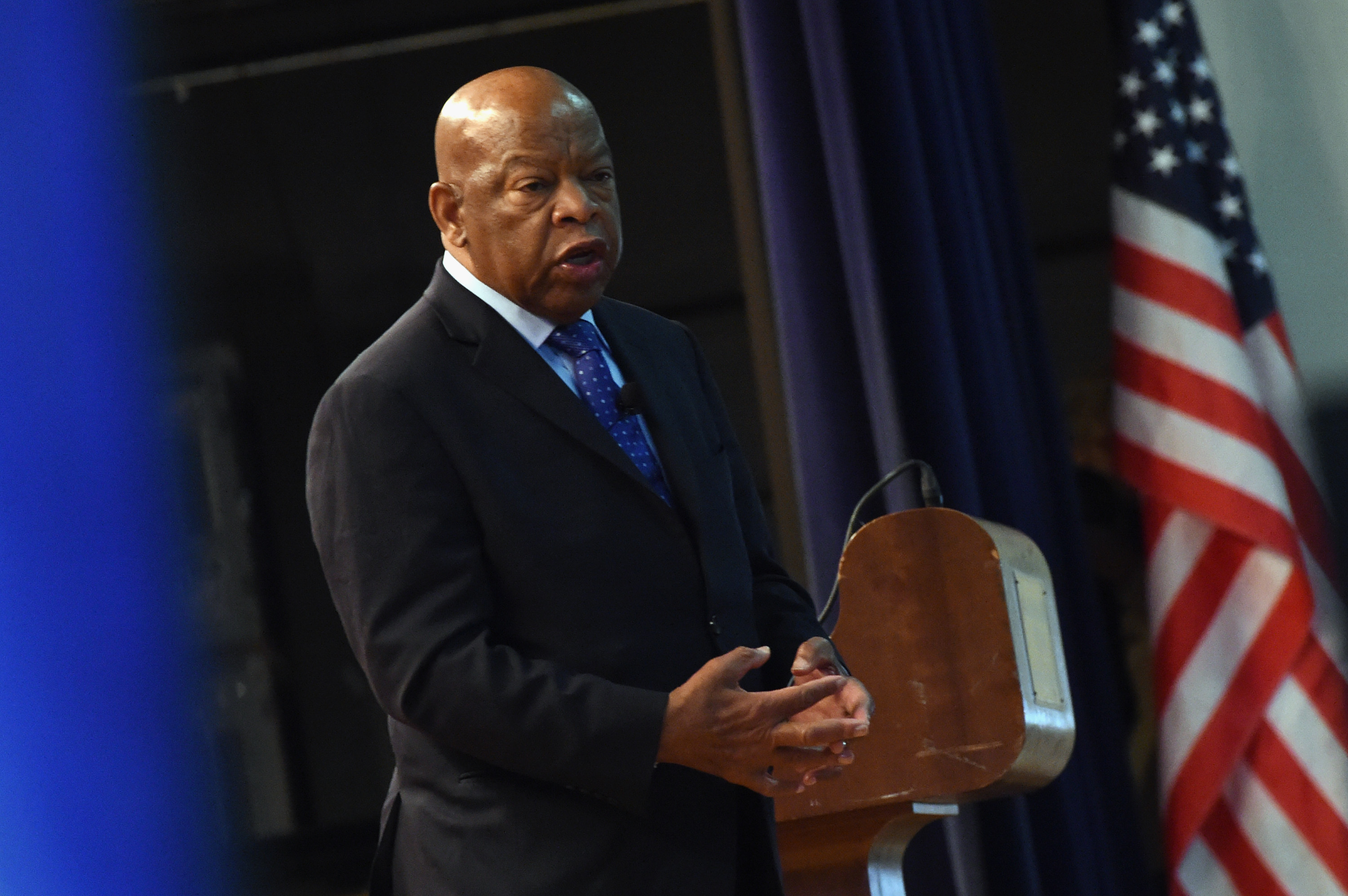 Congressman John Lewis chats with the audience attending Nashville Public Library Award to Civil Rights Icon Congressman John Lewis - Literary Award on Nov. 19, 2016, in Nashville, Tennessee. (Credit: Rick Diamond/Getty Images)