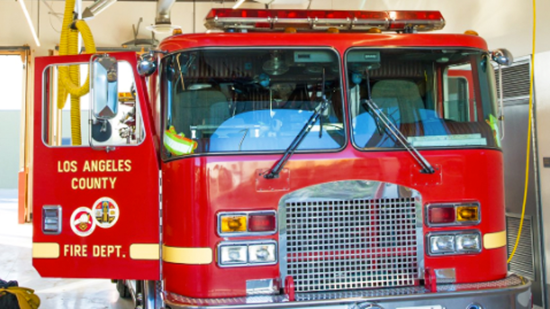 In this file photo, a Los Angeles County Fire Department truck is seen in this photo posted on the department's Twitter page.