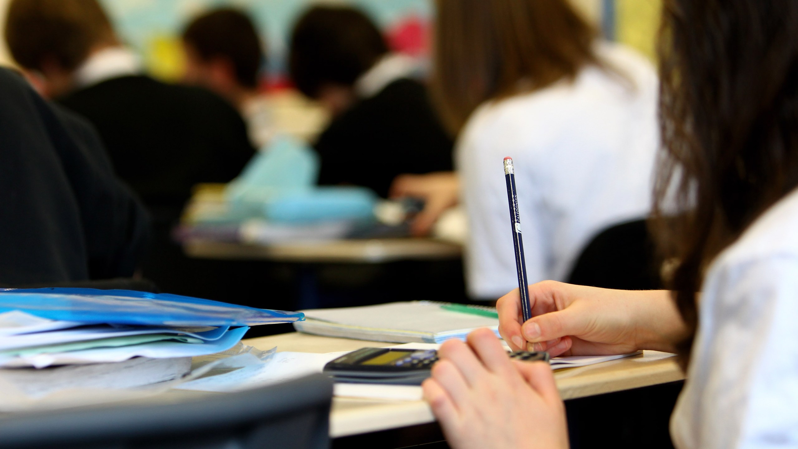 Students attend a math class on February 5, 2010. (Credit: Jeff J Mitchell/Getty Images)