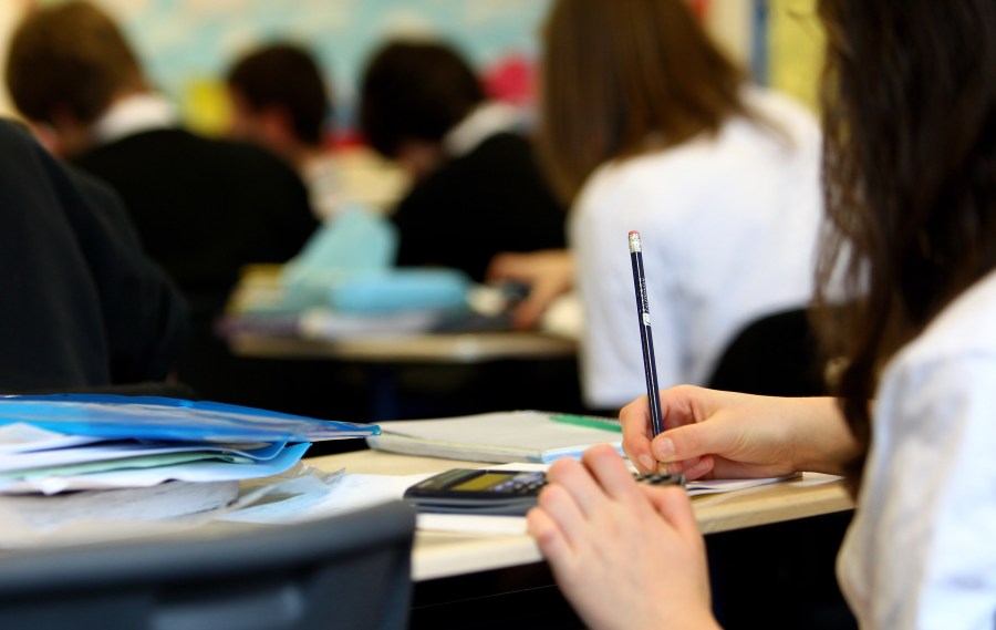 Students attend a math class on February 5, 2010. (Credit: Jeff J Mitchell/Getty Images)