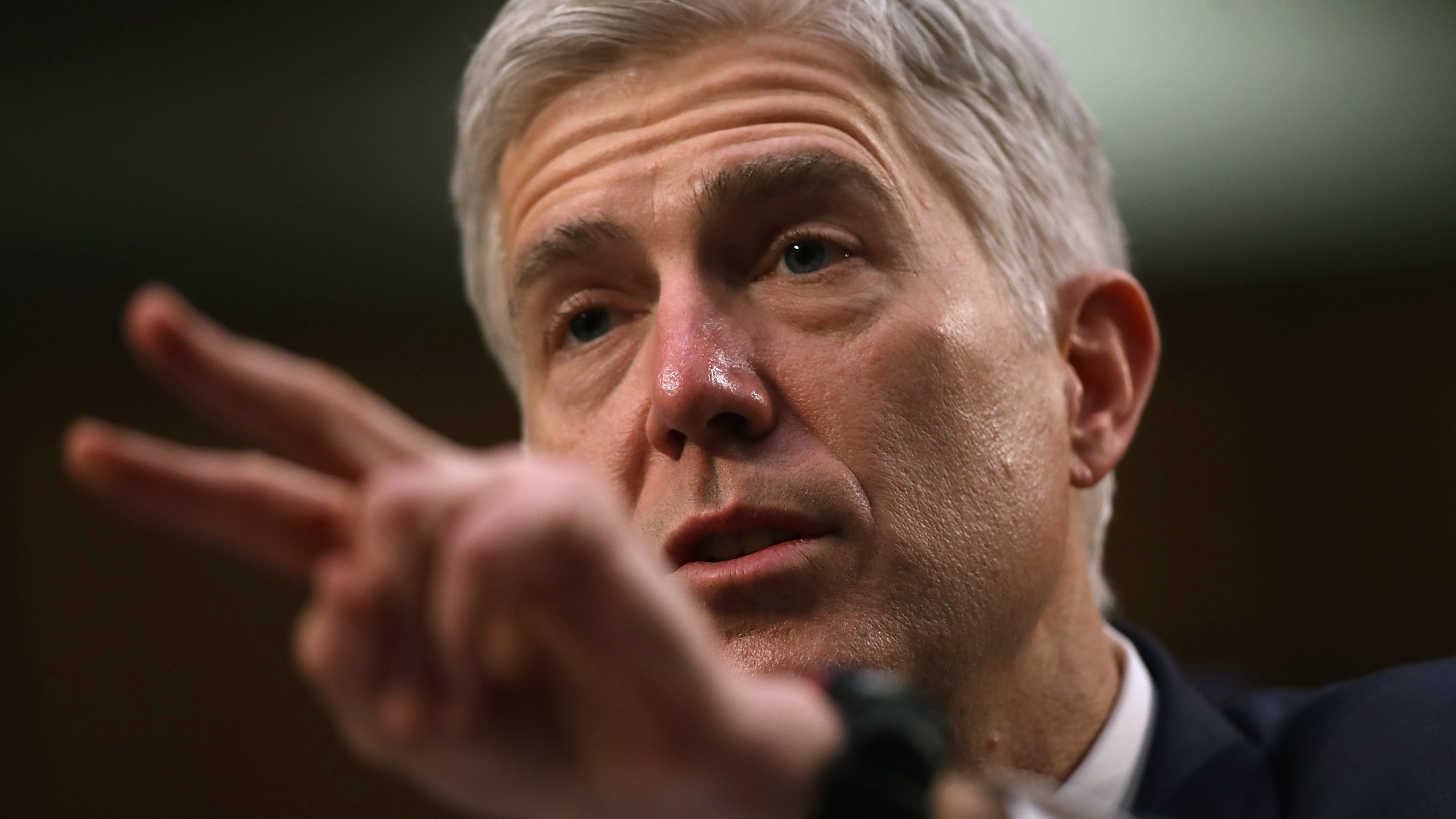 Judge Neil Gorsuch testifies during the third day of his Supreme Court confirmation hearing before the Senate Judiciary Committee in the Hart Senate Office Building on Capitol Hill, March 22, 2017 in Washington. (Credit: Justin Sullivan/Getty Images)