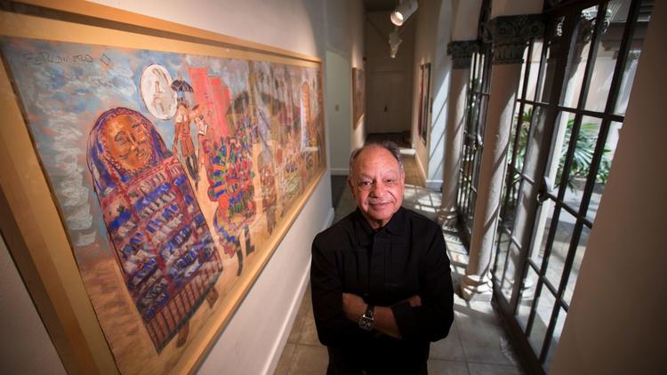 with works from his art collection, on display at the Riverside Art Museum in 2017. (Allen J. Schaben / Los Angeles Times)