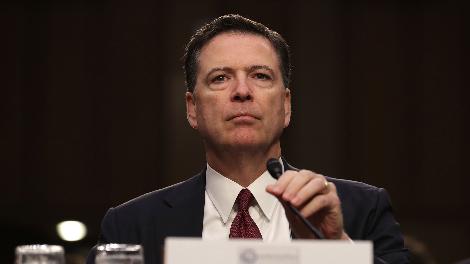 Former FBI Director James Comey testifies before the Senate Intelligence Committee in the Hart Senate Office Building on Capitol Hill on June 8, 2017, in Washington, D.C. (Credit: Chip Somodevilla/Getty Images)