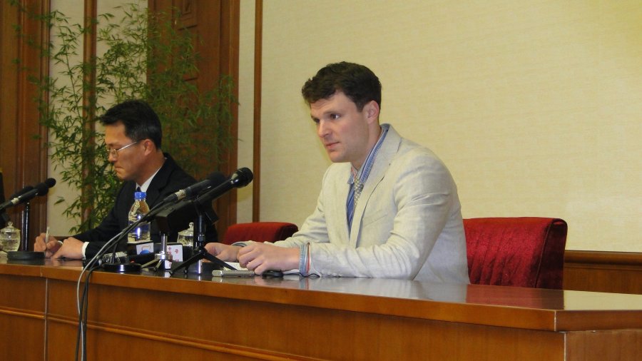 American college student Otto Warmbier is shown in a photo from the North Korean government.