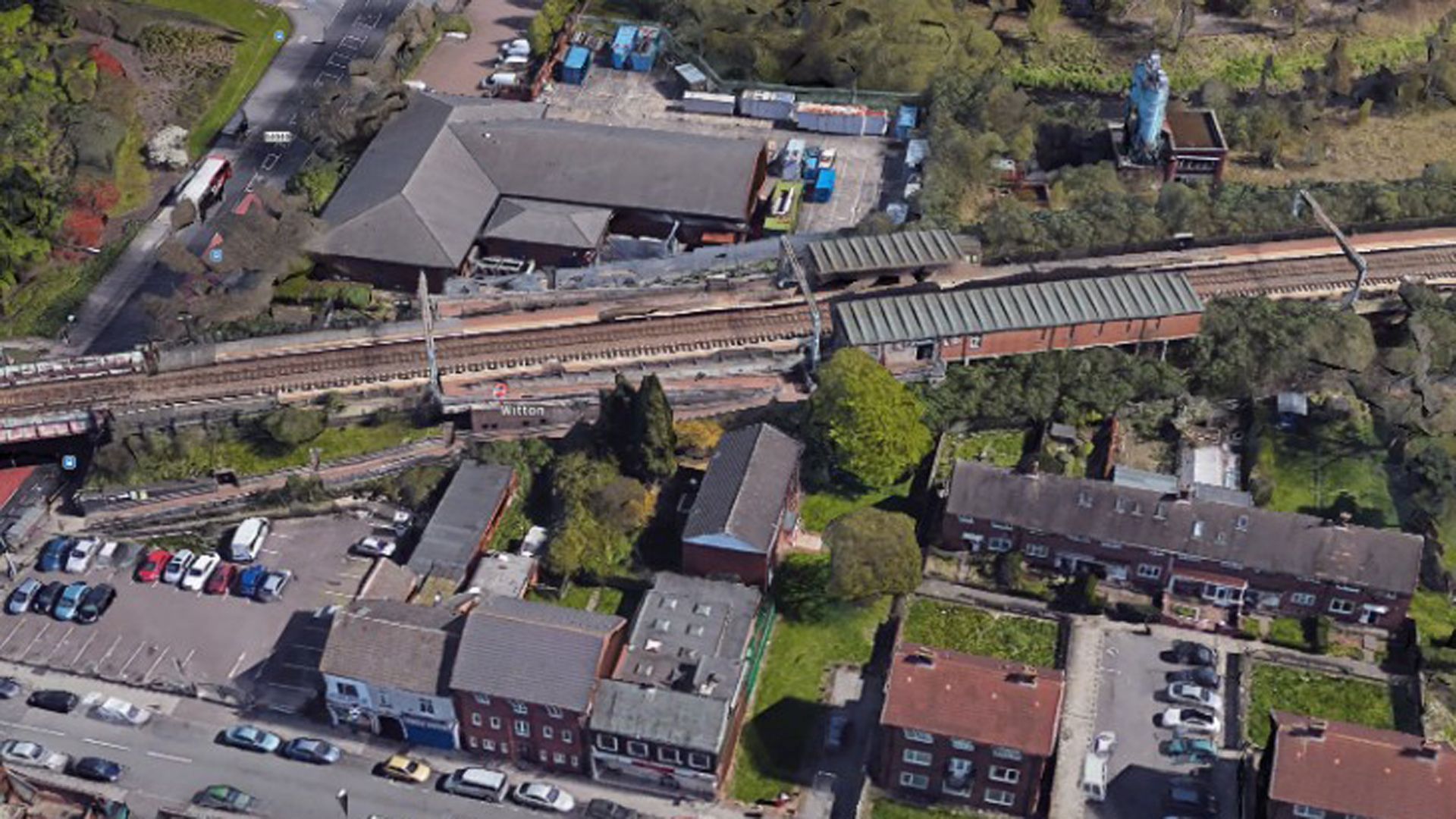 Witton Station in Birmingham, England, is seen in a Google Earth image.