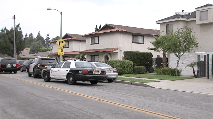 Authorities respond to a shooting in South Whittier on July 1, 2017. (Credit: OnScene.TV)