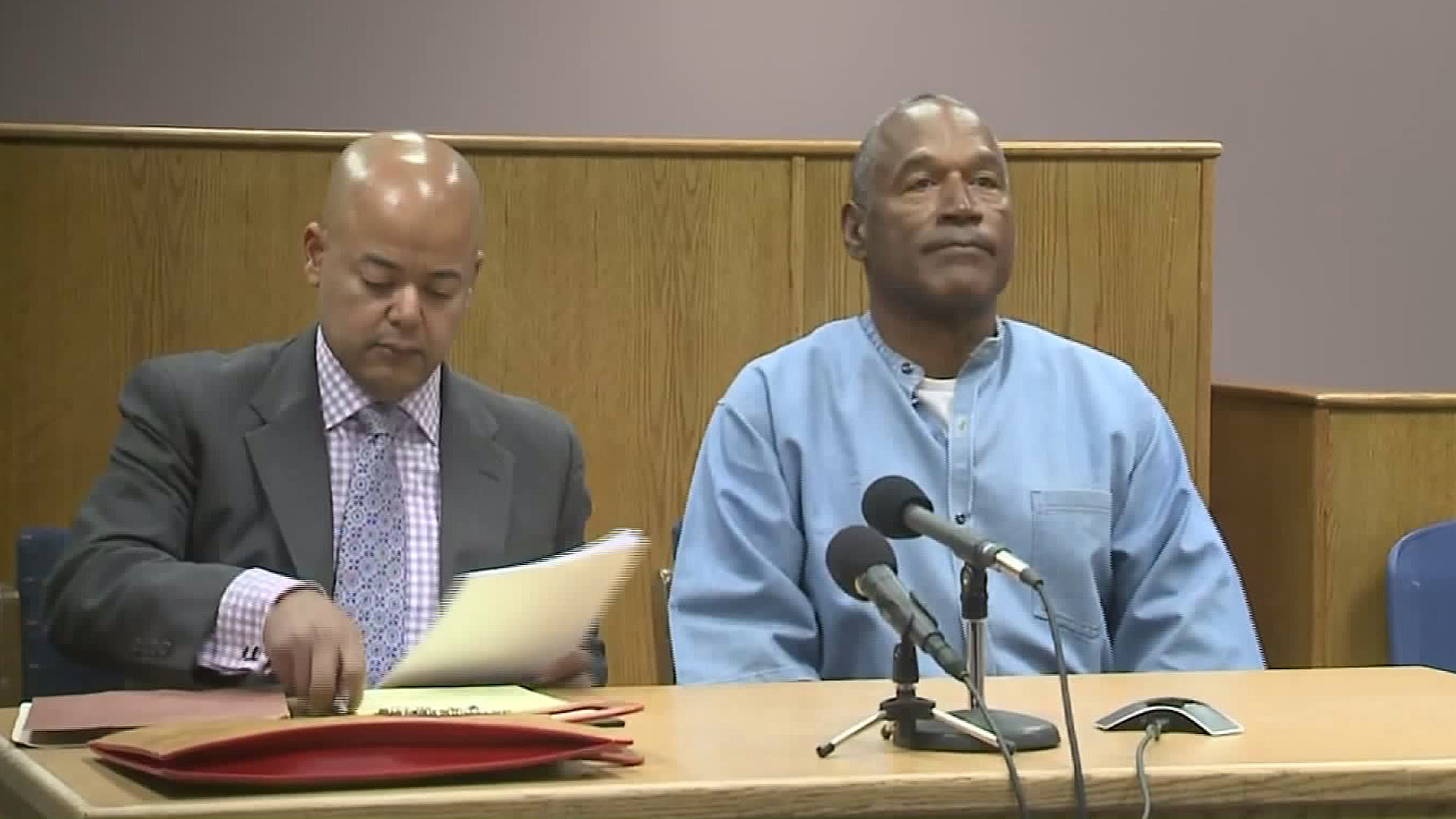 O.J. Simpson appears at a parole hearing on July 20, 2017. (Credit: Pool)