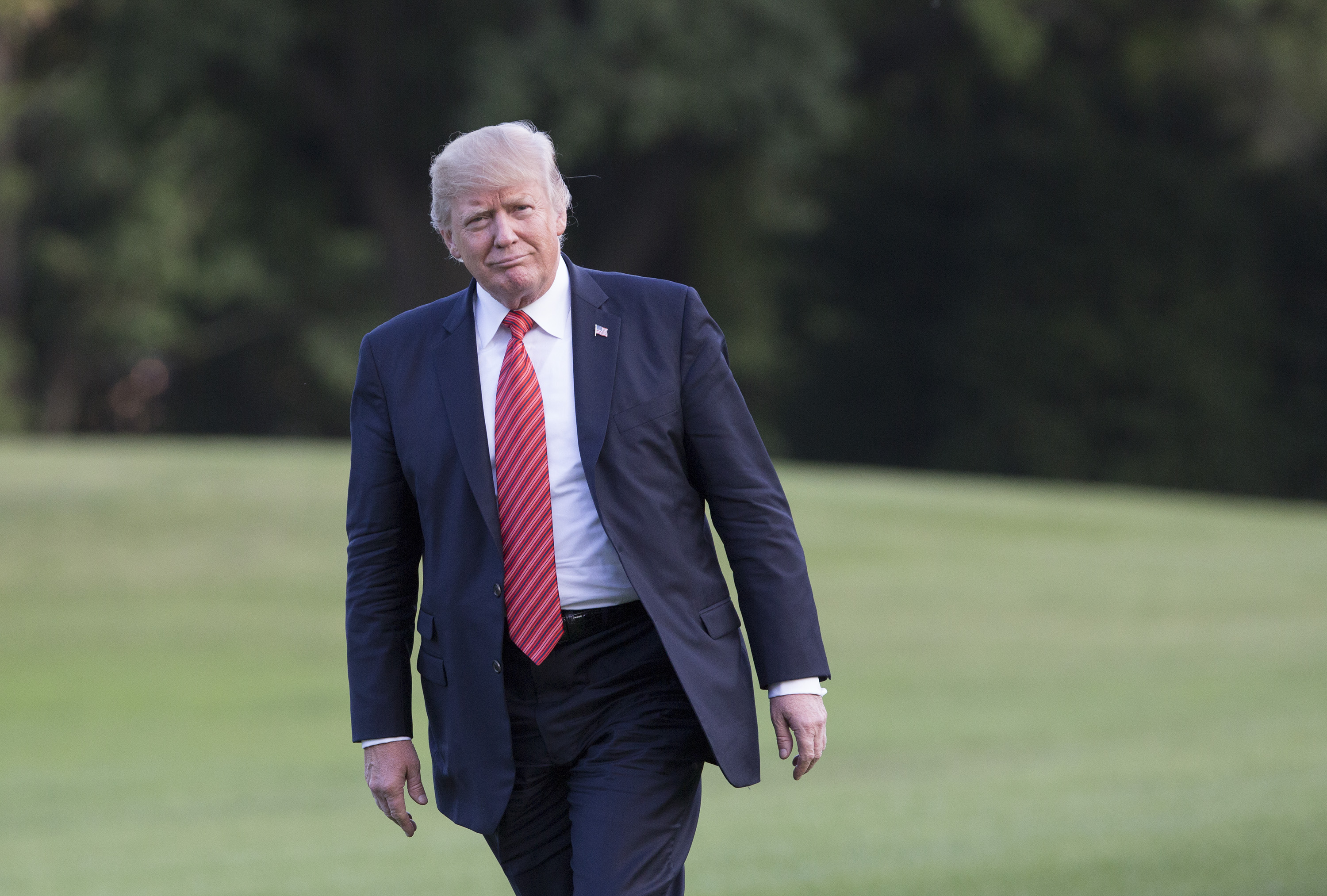 President Donald J. Trump arrives at the The White House on August 23, 2017 in Washington, DC. (Credit: Chris Kleponis-Pool/Getty Images)