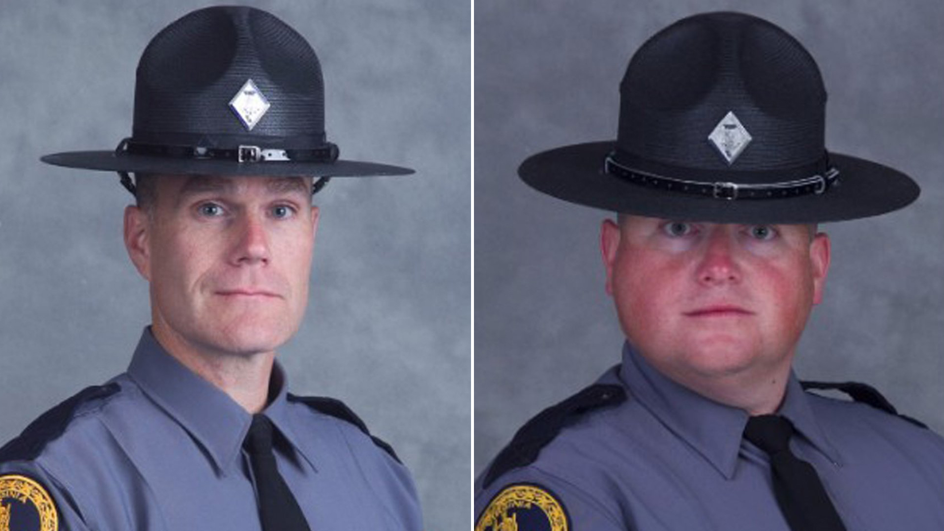 Virginia State Police Lt. H. Jay Cullen, left, and Trooper-Pilot Berke M.M. Bates are seen in photos released by the Virginia State Police on Aug. 12, 2017.