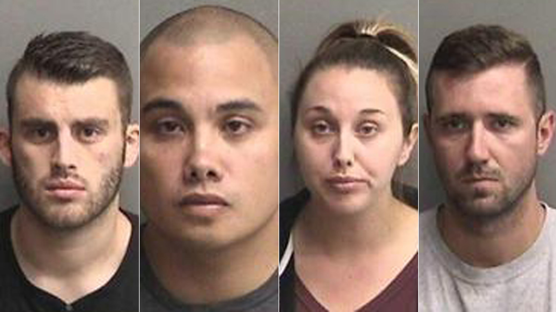 From left: Erik McDermott, 27; Stephen Sarcos, 30; Sarah Krause, 26; and Justin Linn, 23. (Credit: Alameda County Sheriff's Office)