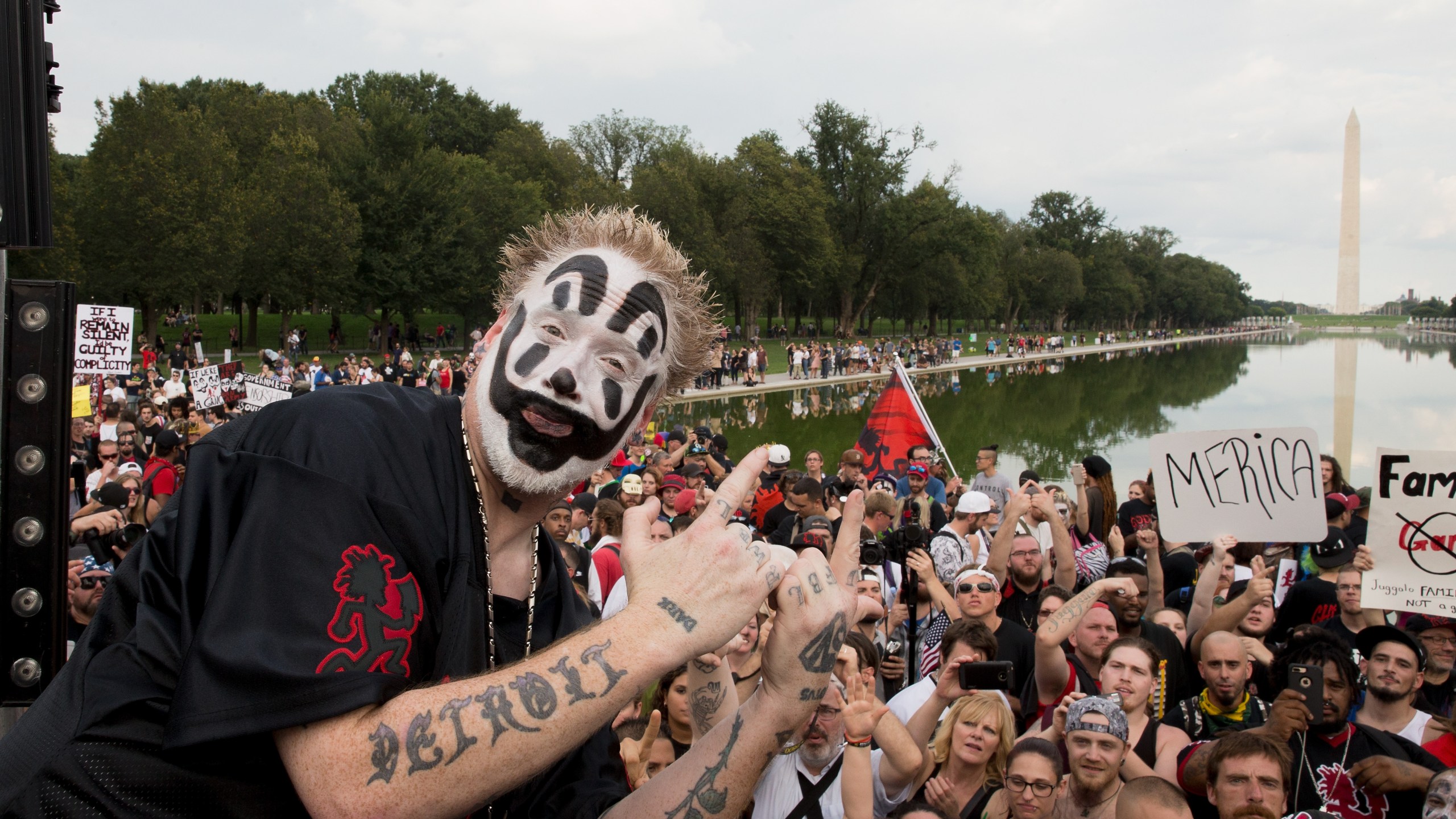 Violent J of Insane Clown Posse poses before the Juggalo March takes off from the Lincoln Memorial on the National Mall, Sept. 16, 2017. (Credit: Tasos Katopodis / Getty Images)