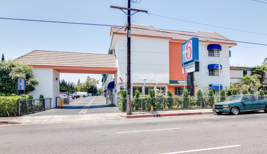 A Motel 6 in Van Nuys is seen in a Google Maps Street View image from April 2017.