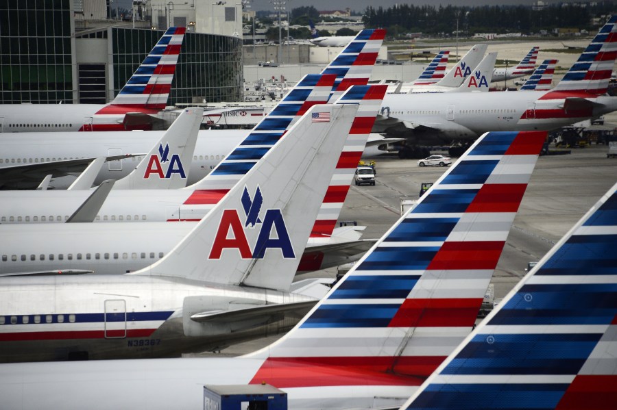 American Airlines passenger planes are seen on the tarmac at Miami International Airport in Florida on June 8, 2015. (Credit: Robyn Beck / AFP / Getty Images)