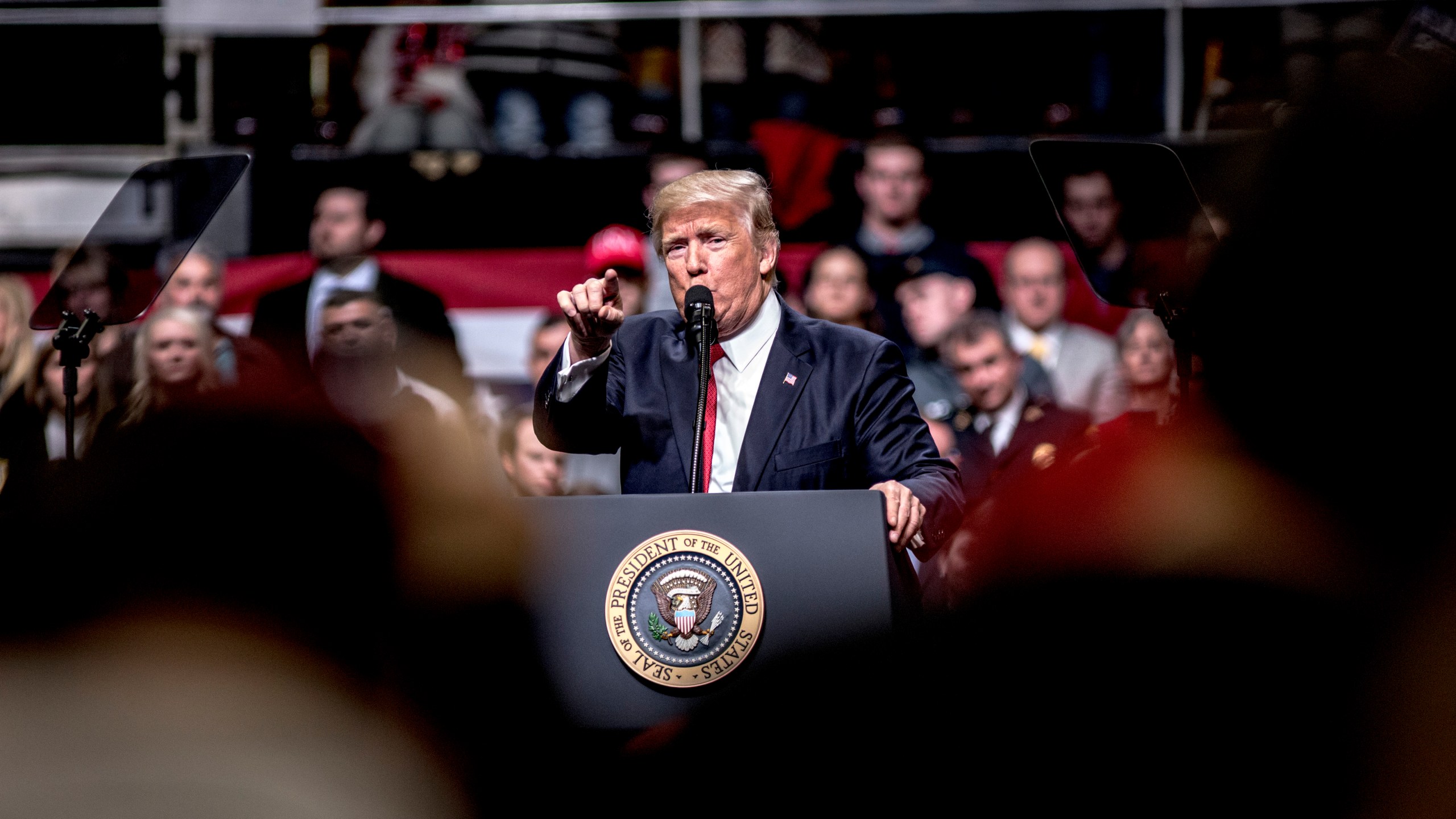 President Donald Trump speaks at a rally on March 15, 2017, in Nashville. During his speech, Trump promised to repeal and replace Obamacare and also criticized the decision by a federal judge in Hawaii that halted the latest version of the travel ban. (Credit: Andrea Morales/Getty Images)