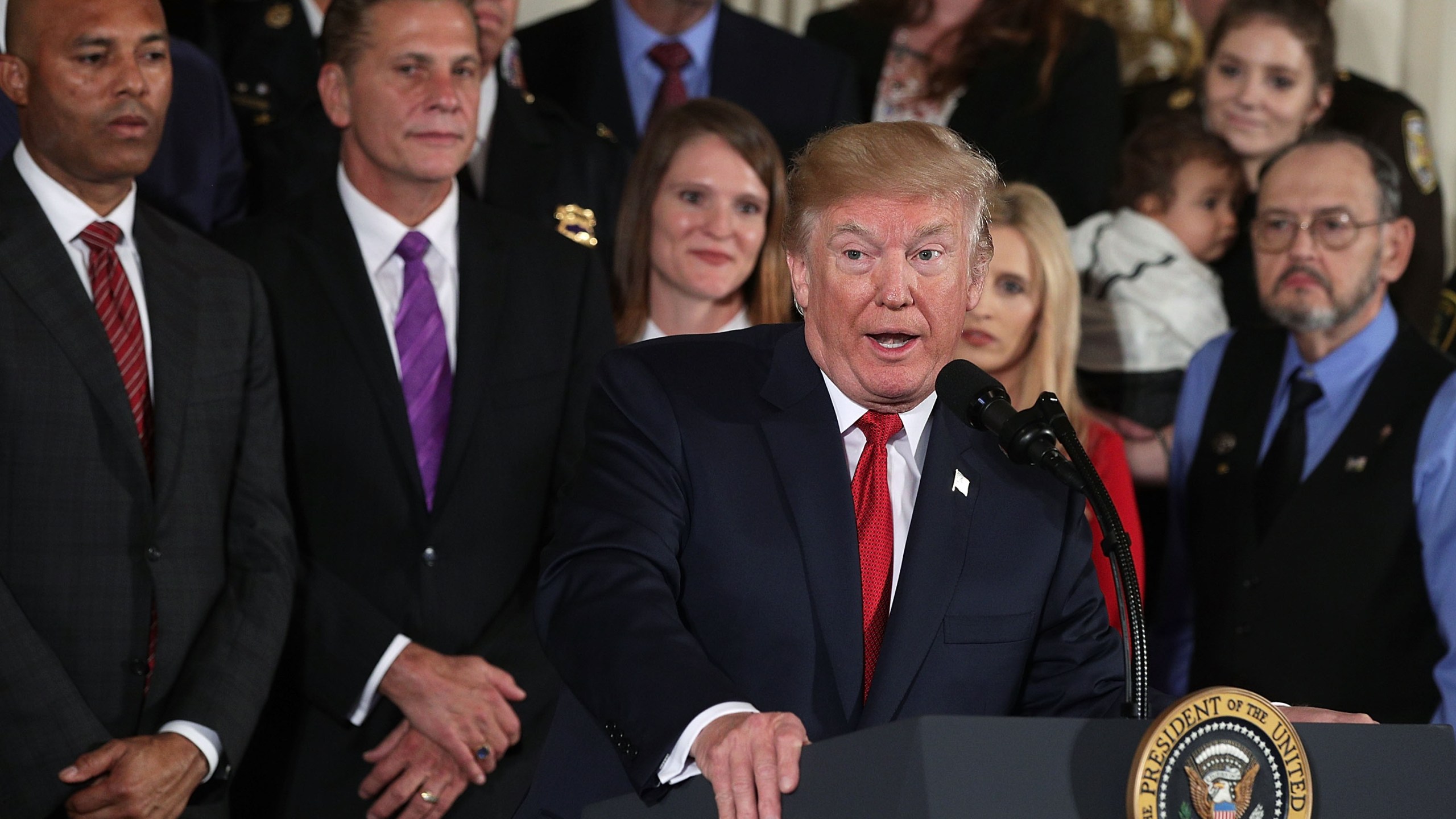 U.S. President Donald Trump speaks during an event highlighting the opioid crisis in the U.S. on Oct. 26, 2017, at the White House. (Credit: Alex Wong / Getty Images)