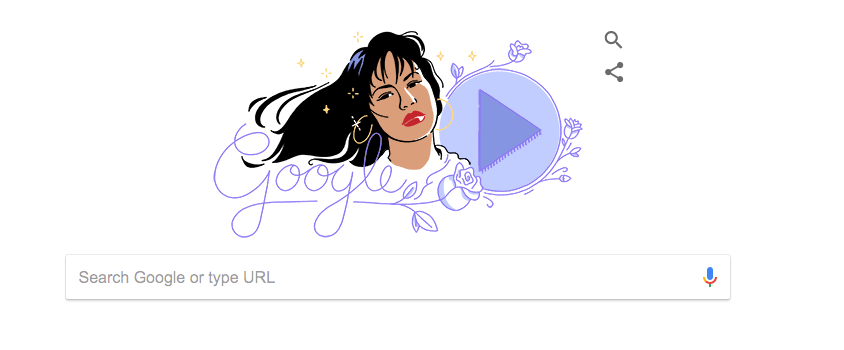 Google's Doodle on Oct. 17, 2017 commemorated the release of Selena's breakout solo record.