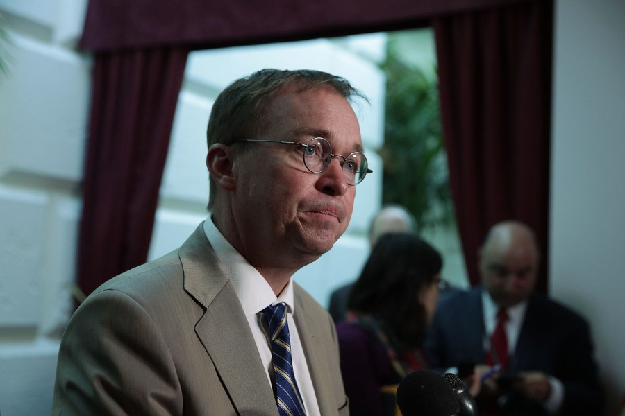 White House Budget Director Mick Mulvaney speaks to members of the media after a House Republican Conference meeting Sept. 8, 2017, in Washington, DC. (Credit: Alex Wong / Getty Images)