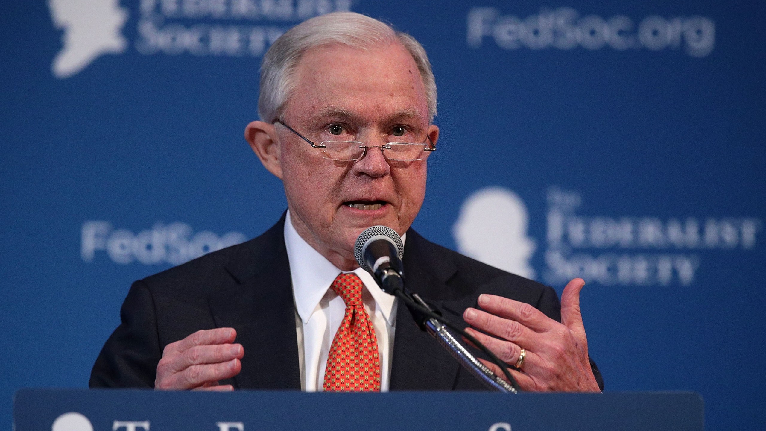 U.S. Attorney General Jeff Sessions speaks during an event Nov. 17, 2017, in Washington, DC. (Credit: Alex Wong / Getty Images)