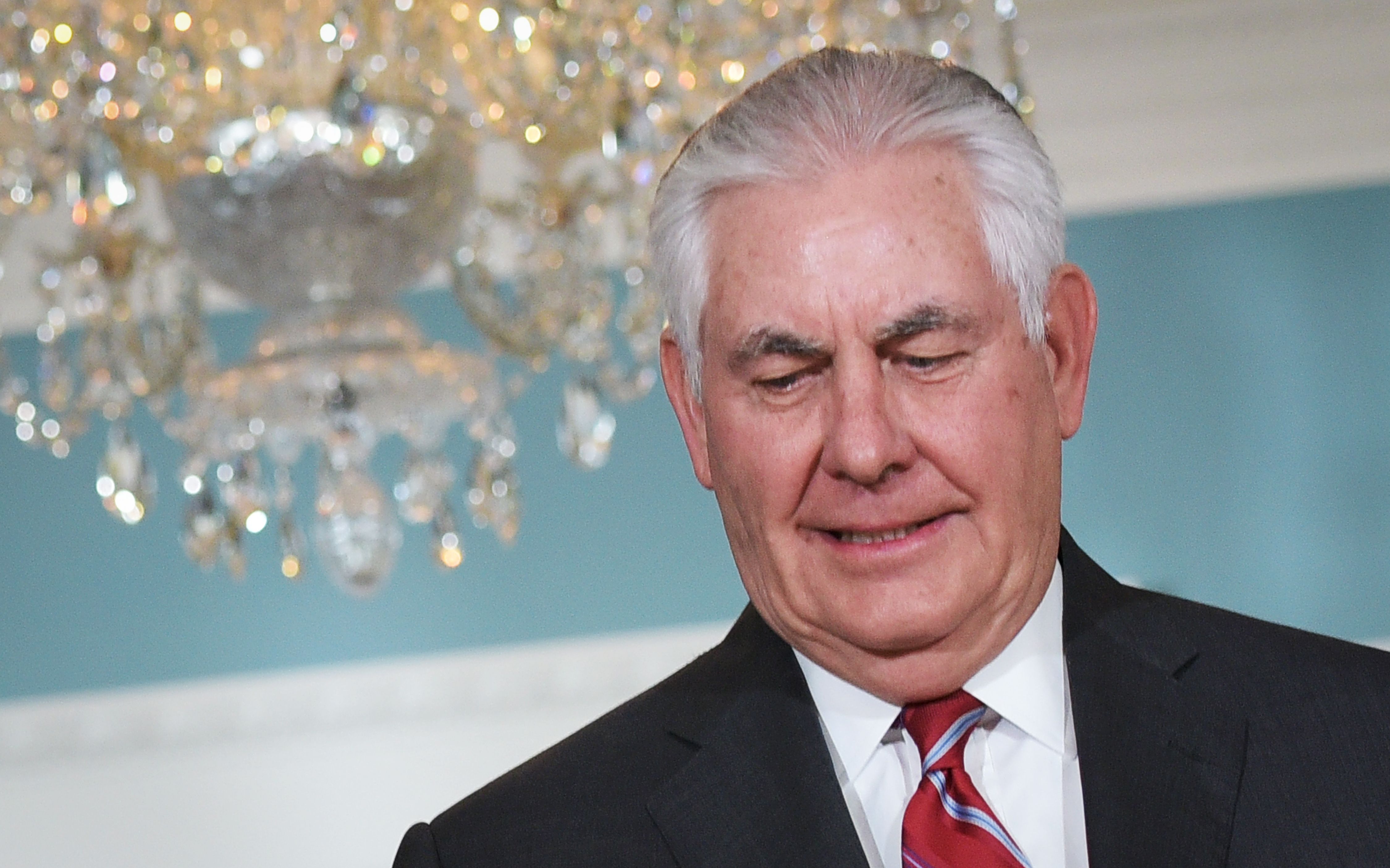 U.S. Secretary of State Rex Tillerson ahead of a bilateral meeting with Germany's Foreign Minister Sigmar Gabriel at the State Department on Nov. 30, 2017. (Credit: Mandel Ngan / AFP / Getty Images)