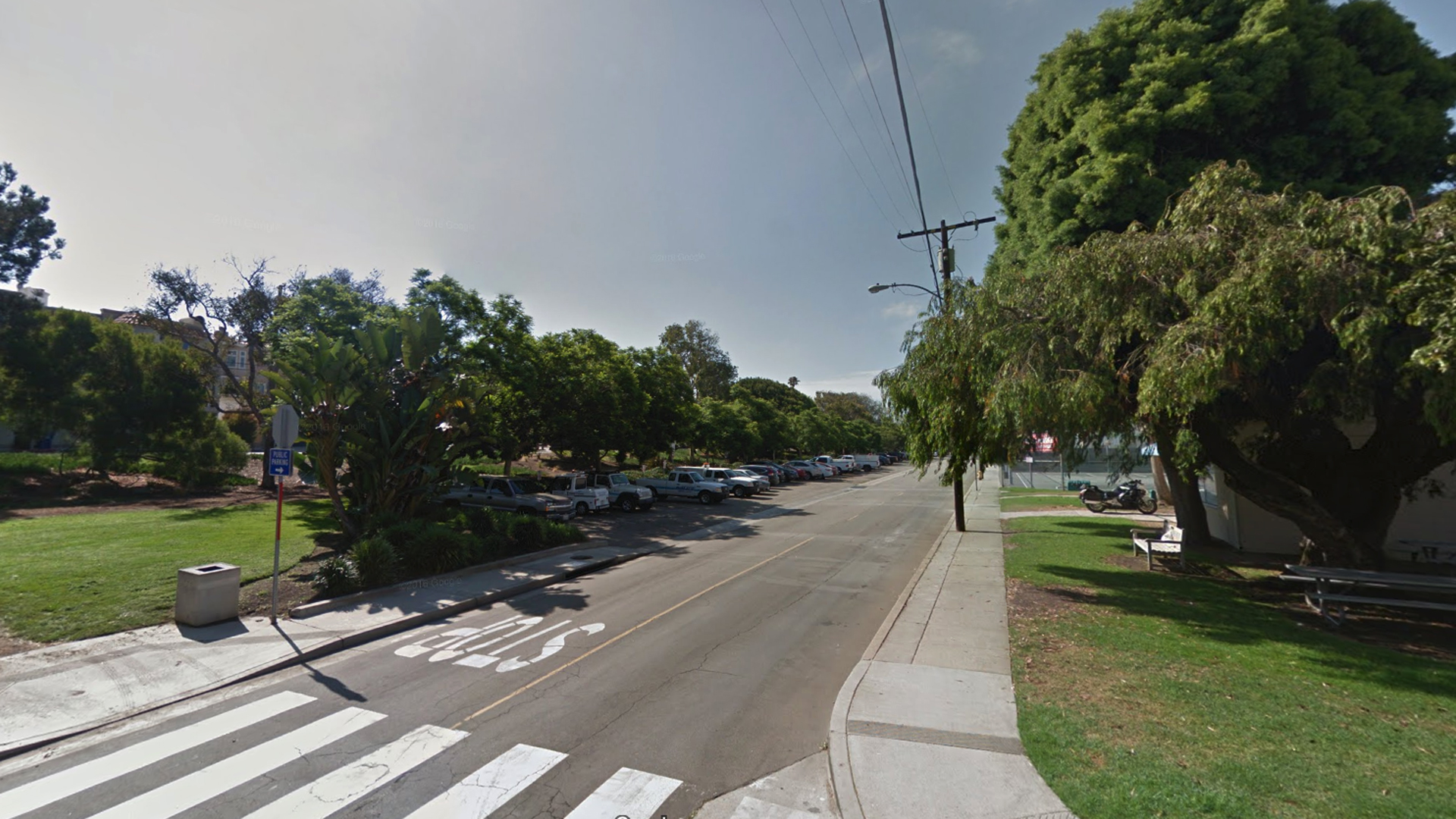 The intersection of Valley Drive and 11th Street in Hermosa Beach, where a farmer's market is usually held Fridays, is seen in a Google Maps Street View image from July 2016.