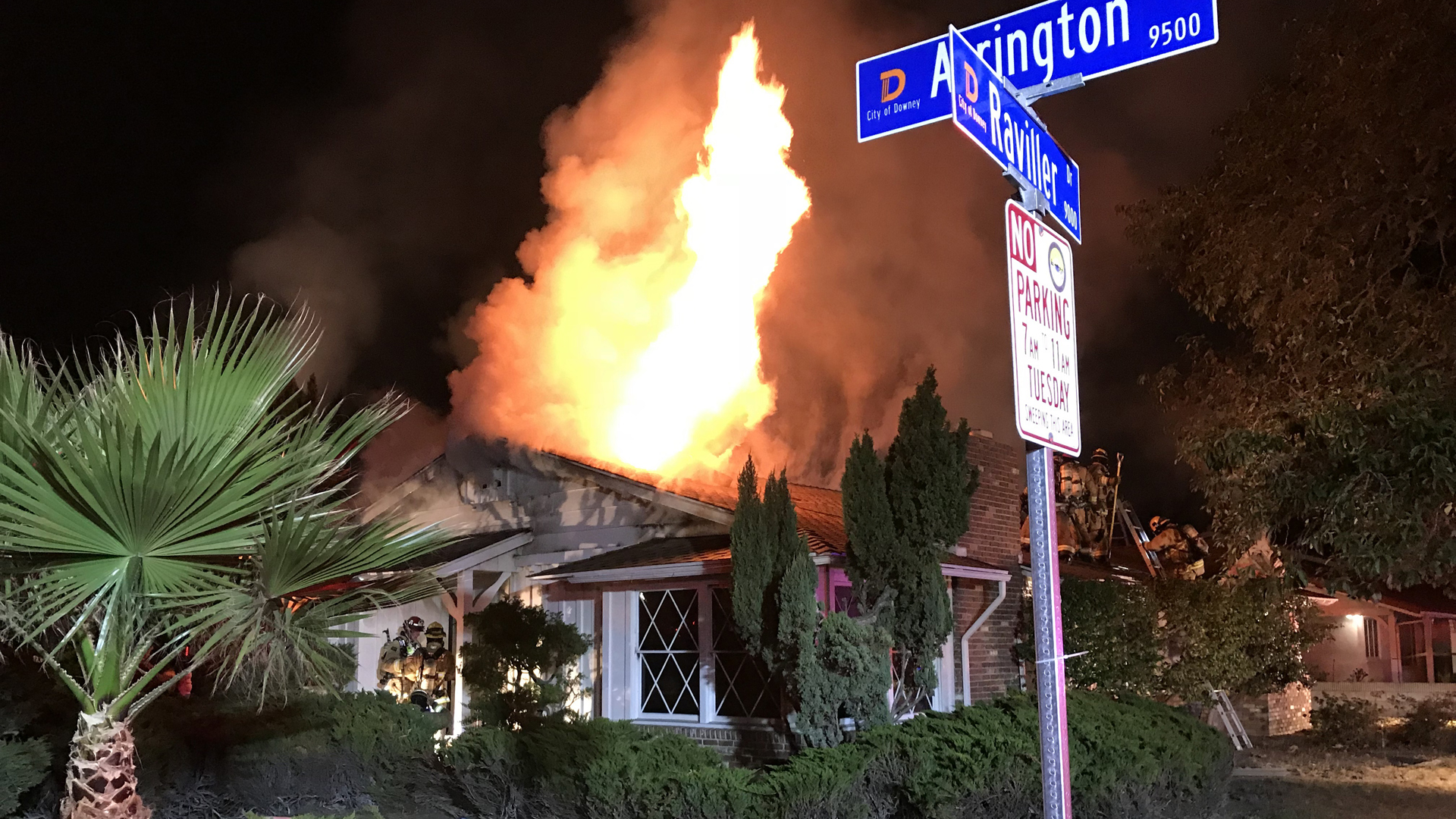 Downey Fire Department officials shared this photo of a house blaze on Nov. 18, 2017.