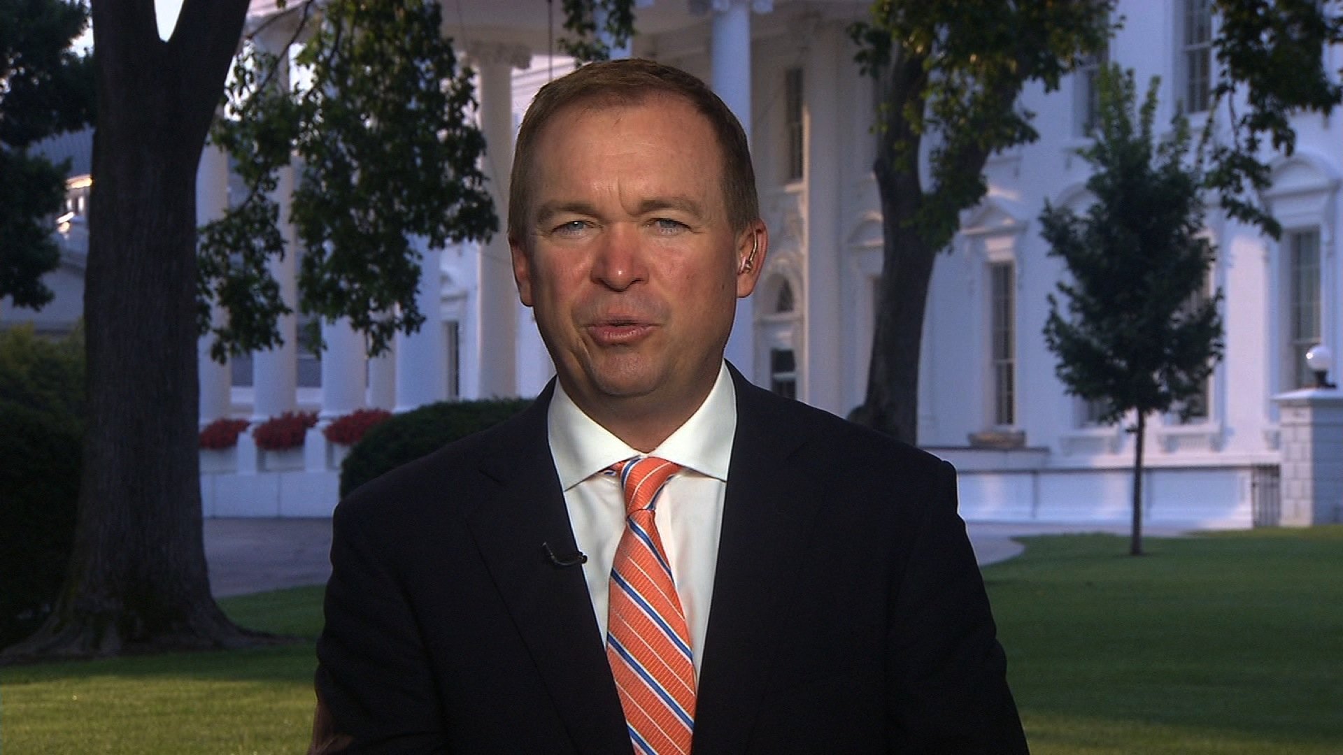 Mick Mulvaney, Office of Management and Budget Director for the White House, speaks to CNN's Chris Cuomo on Aug. 2, 2017. President Trump attempted to appoint him as acting head of the Consumer Financial Protection Bureau on Nov. 25, 2017. (Credit: CNN)