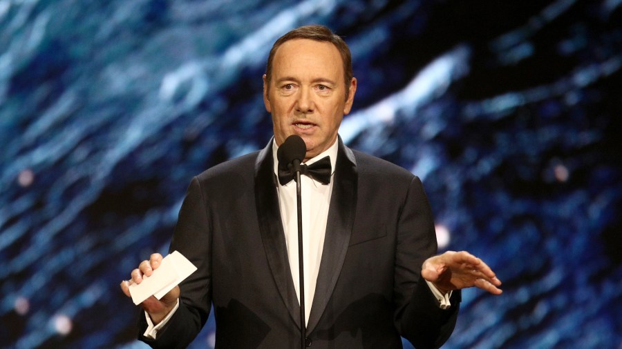 Kevin Spacey onstage to present Britannia Award for Excellence in Television at the 2017 AMD British Academy Britannia Awards at The Beverly Hilton Hotel on Oct. 27, 2017, in Beverly Hills. (Credit: Frederick M. Brown/Getty Images)