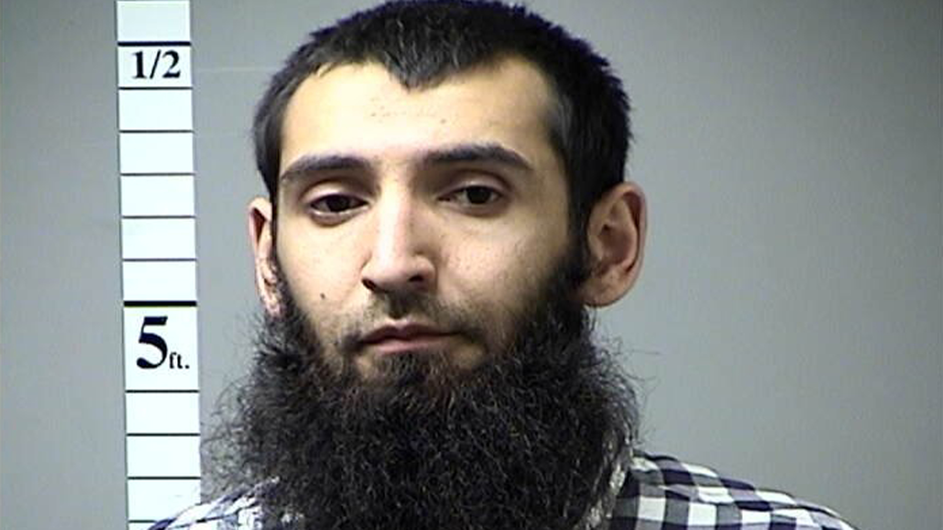 Sayfullo Saipov is shown in a booking photo from St. Charles County, Missouri, after an Oct. 21, 2016, arrest.