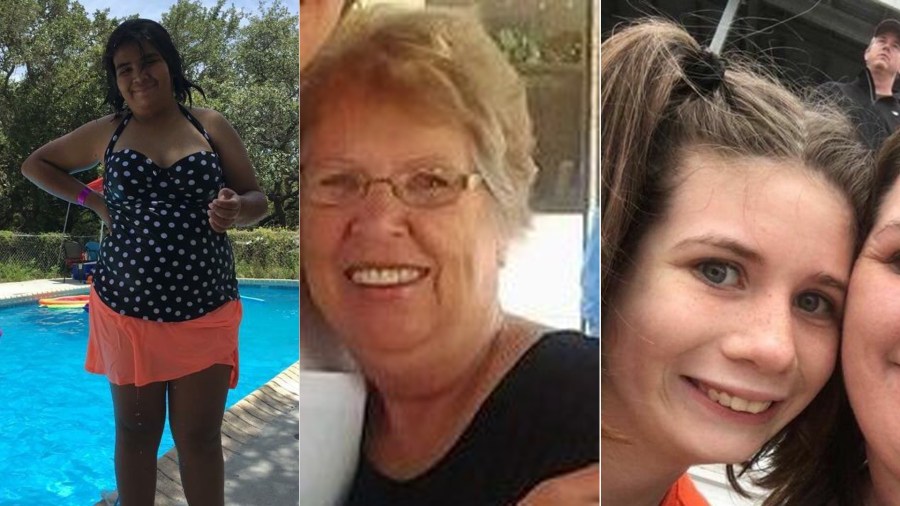 Annabelle Pomeroy (left), the pastor's 14-year-old daughter, is shown in a family photo. Lula White (center), shown in an undated Facebook photo, was the grandmother-in-law-of the gunman. Haley Krueger (right) is shown in a family photo.