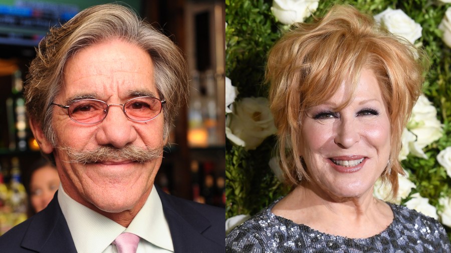 Geraldo Rivera attends the "Out For Blood" book launch event at Ivy Bar And Grill on Nov. 4, 2013, in New York City. (Credit: Rommel Demano/Getty Images) Bette Midler attends the 2017 Tony Awards at Radio City Music Hall on June 11, 2017 in New York City. (Credit: Angela Weiss /AFP/Getty Images)