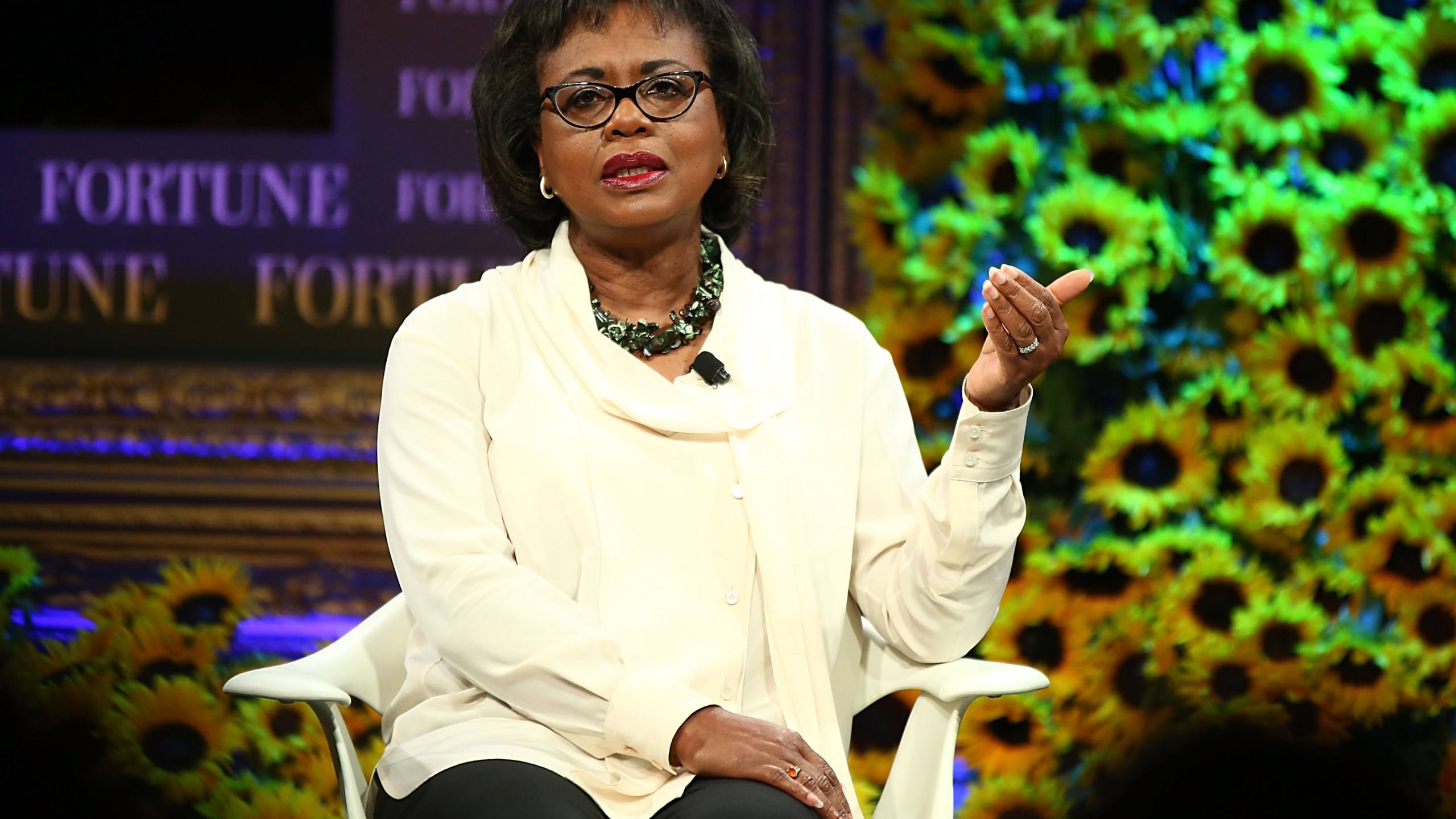 Anita Hill speaks onstage at the Fortune Most Powerful Women Summit 2016 on Oct. 19, 2016 in Dana Point. (Credit: Joe Scarnici/Getty Images for Fortune)