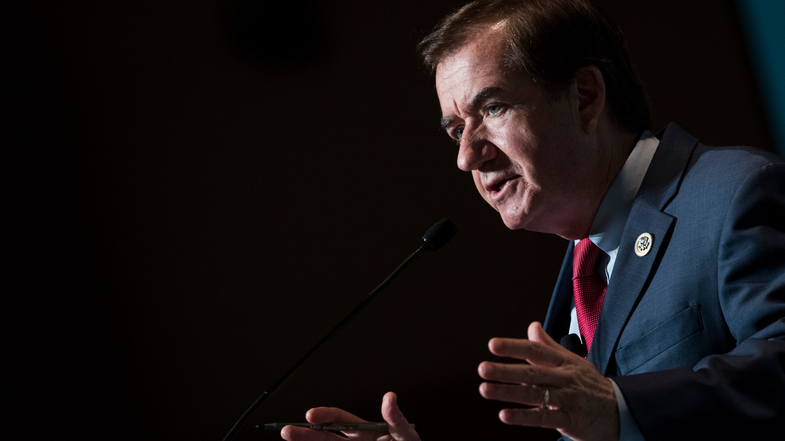 Rep. Ed Royce (R-Fullerton) speaks during a discussion on countering violent extremism at the Ronald Reagan Building and International Trade Center on Oct. 23, 2017 in Washington, D.C. (Credit: Drew Angerer/Getty Images)