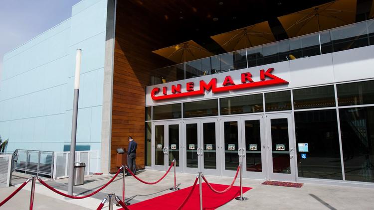 A Cinemark movie theater in the Playa Vista neighborhood of Los Angeles, Calif., is seen in this file photo from March 10, 2015. (Credit: Marcus Yam / Los Angeles Times)