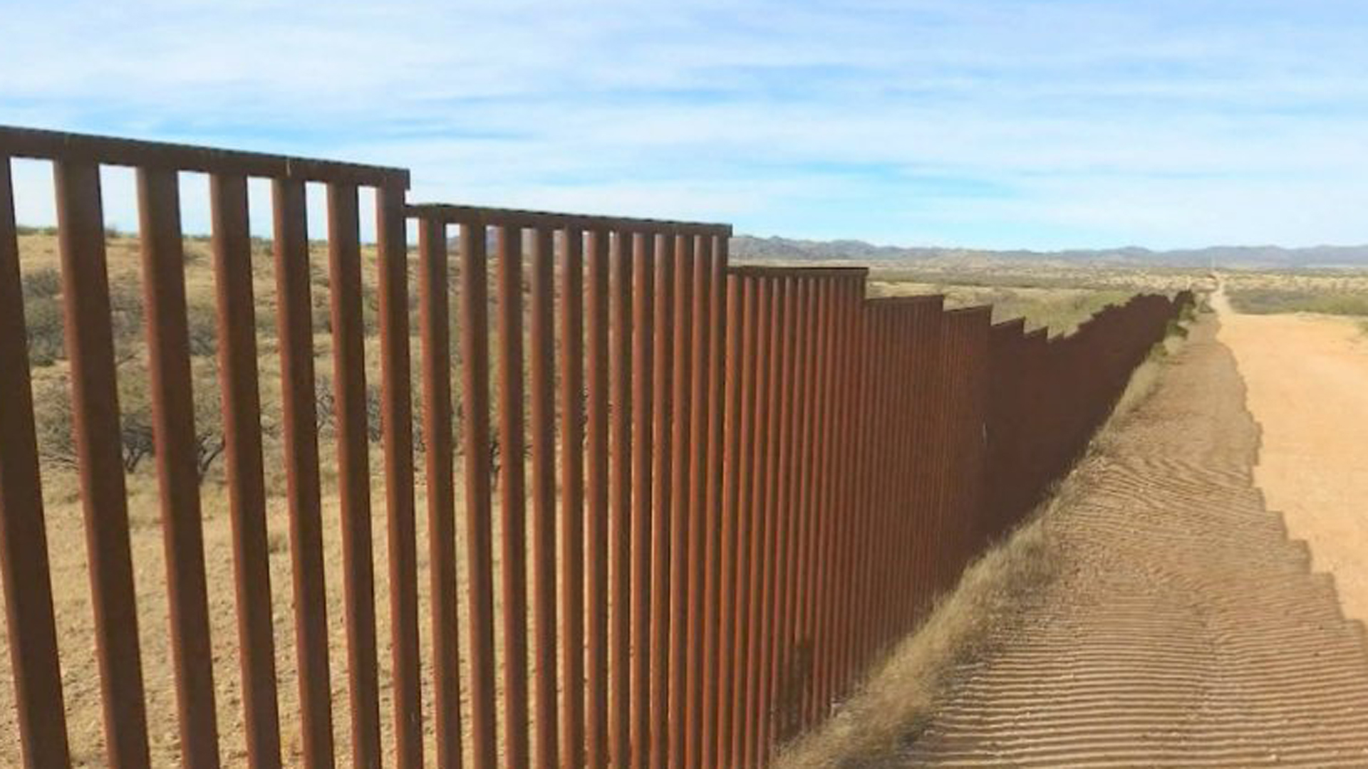 A prototype of the border wall promised by President Trump is seen here. (Credit: CNN)