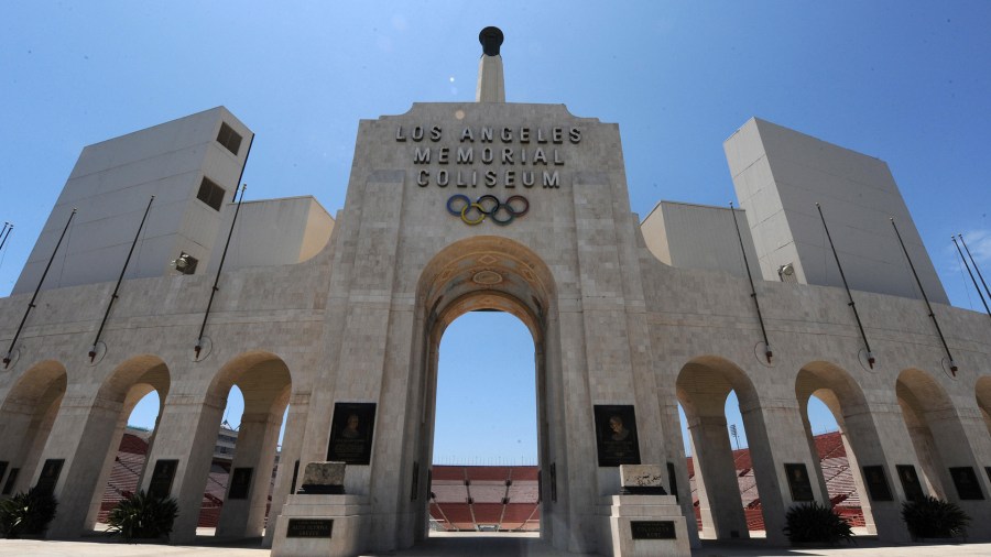 A file photo shows the Los Angeles Memorial Coliseum, which was renamed the United Airlines Memorial Coliseum on Jan. 29, 2018. (Credit: MARK RALSTON/AFP/Getty Images)