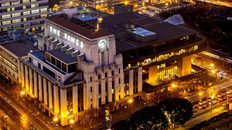 The Los Angeles Times downtown L.A. building is shown in a file photo. (Credit: Ricardo DeAratanha / Los Angeles Times)