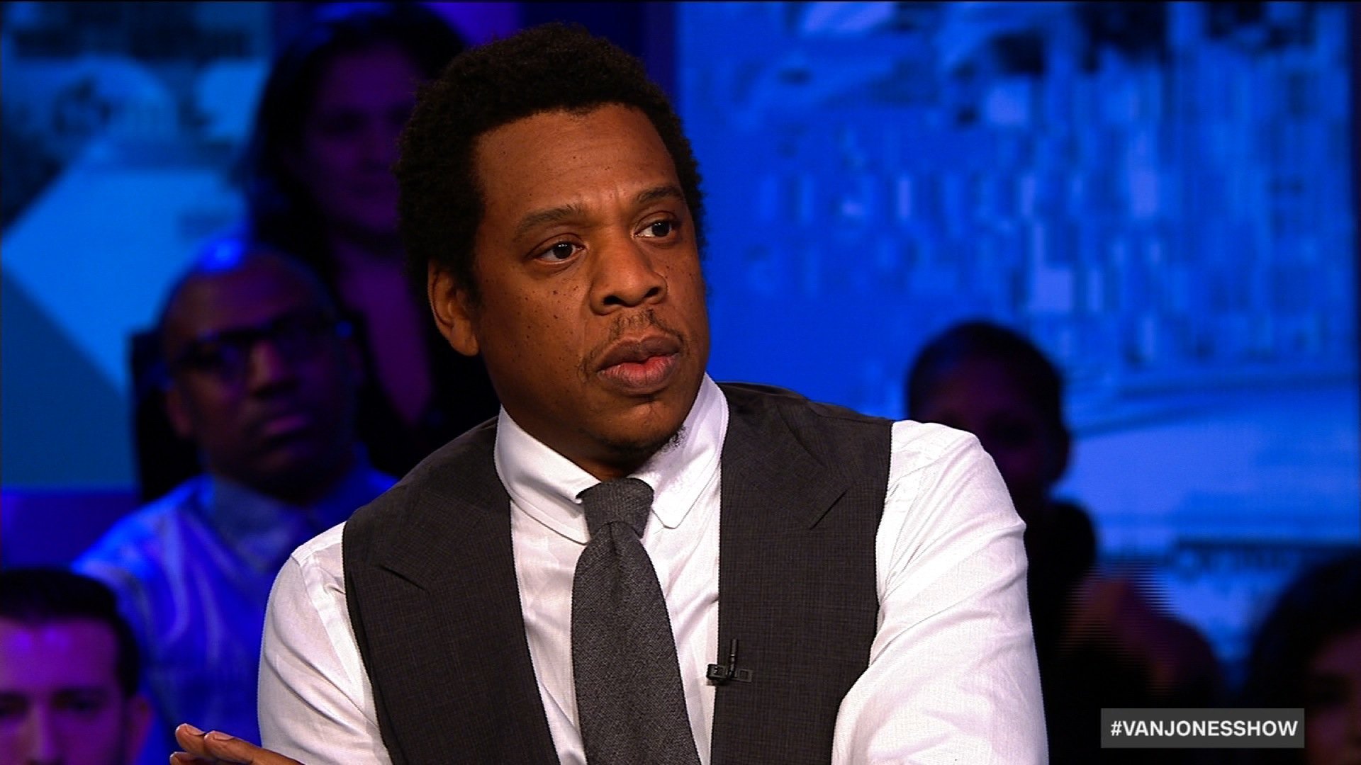 Rapper Jay-Z speaks on "The Van Jones Show" on Jan. 28, 2018. (Credit: CNN)