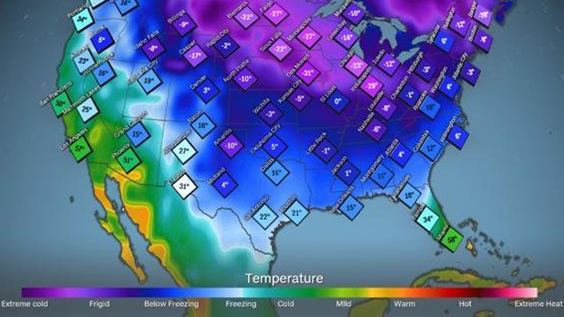 Freezing rain, sleet and snow will fall along the Southeast on Wednesday -- and lead the way for a brutal winter storm that is expected to strengthen rapidly as it moves toward the Northeast. (Credit: CNN)