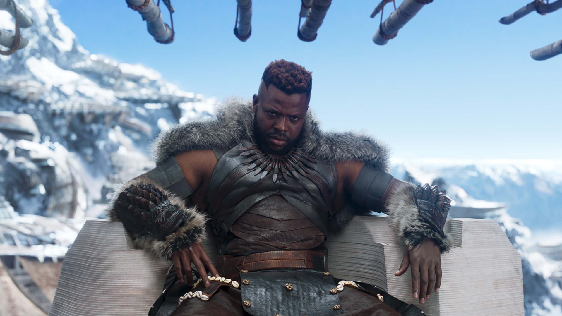 Black Panther was the number one film in the U.S. for the second weekend in a row, bringing in an estimated $108 million at the box office. Winston Duke seen here stars as M'Baku in "Black Panther." (Credit: Marvel Studios via CNN)