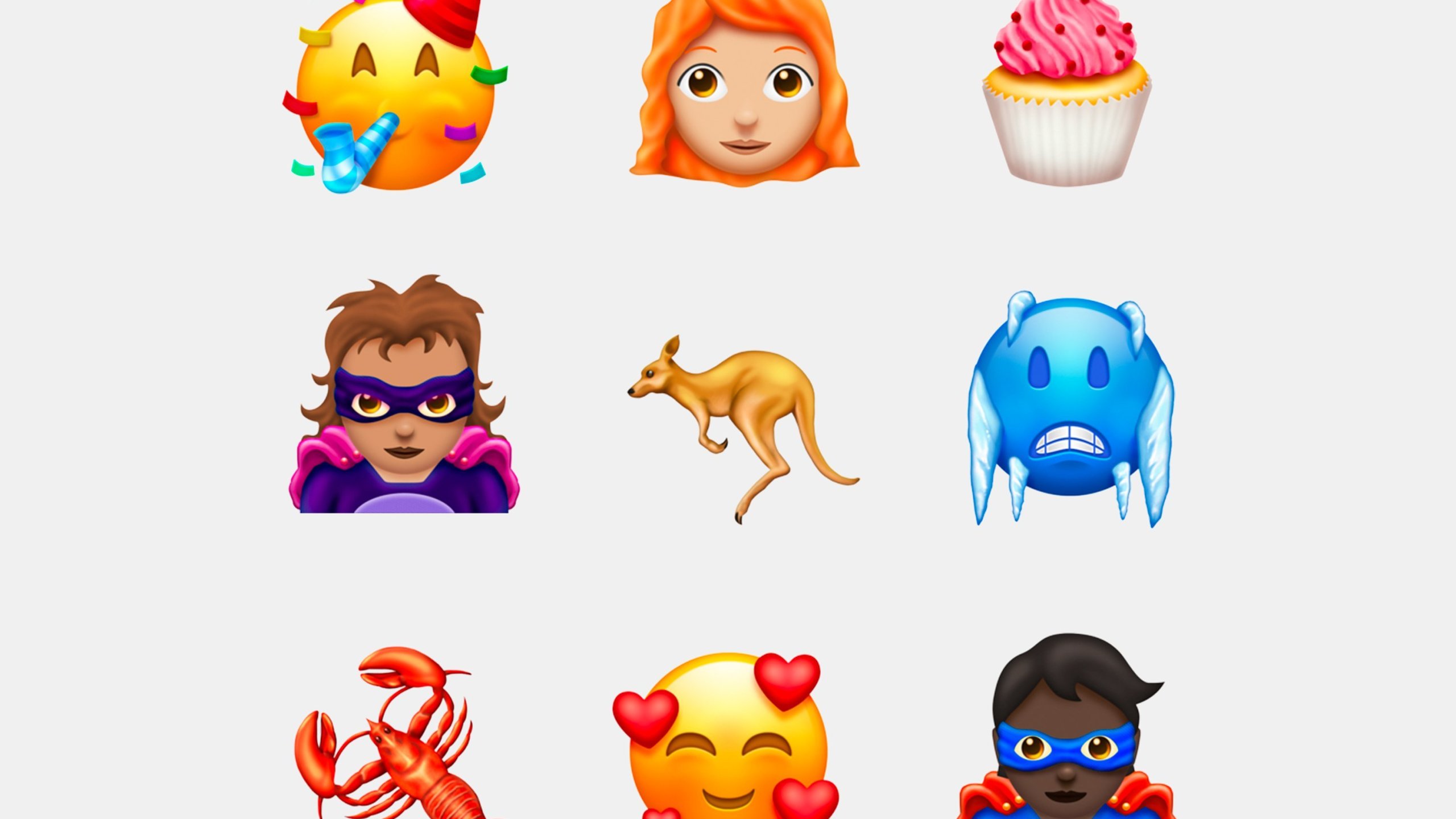 A selection of new emojis is shown in this rendering for 2018. (Credit: CNN)