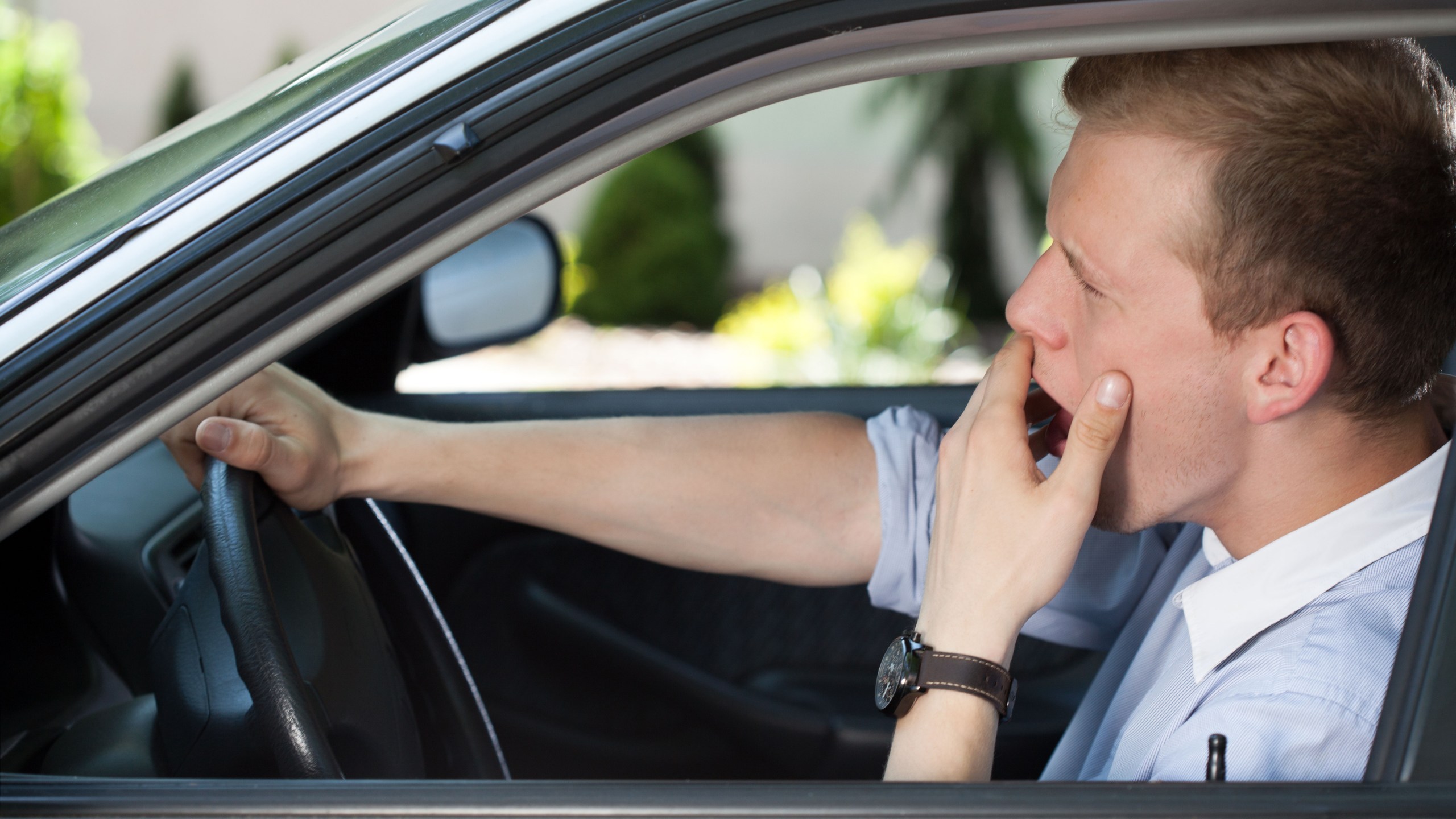 A drowsy driver is seen in this file photo. (Credit: iStock / Getty Images Plus)