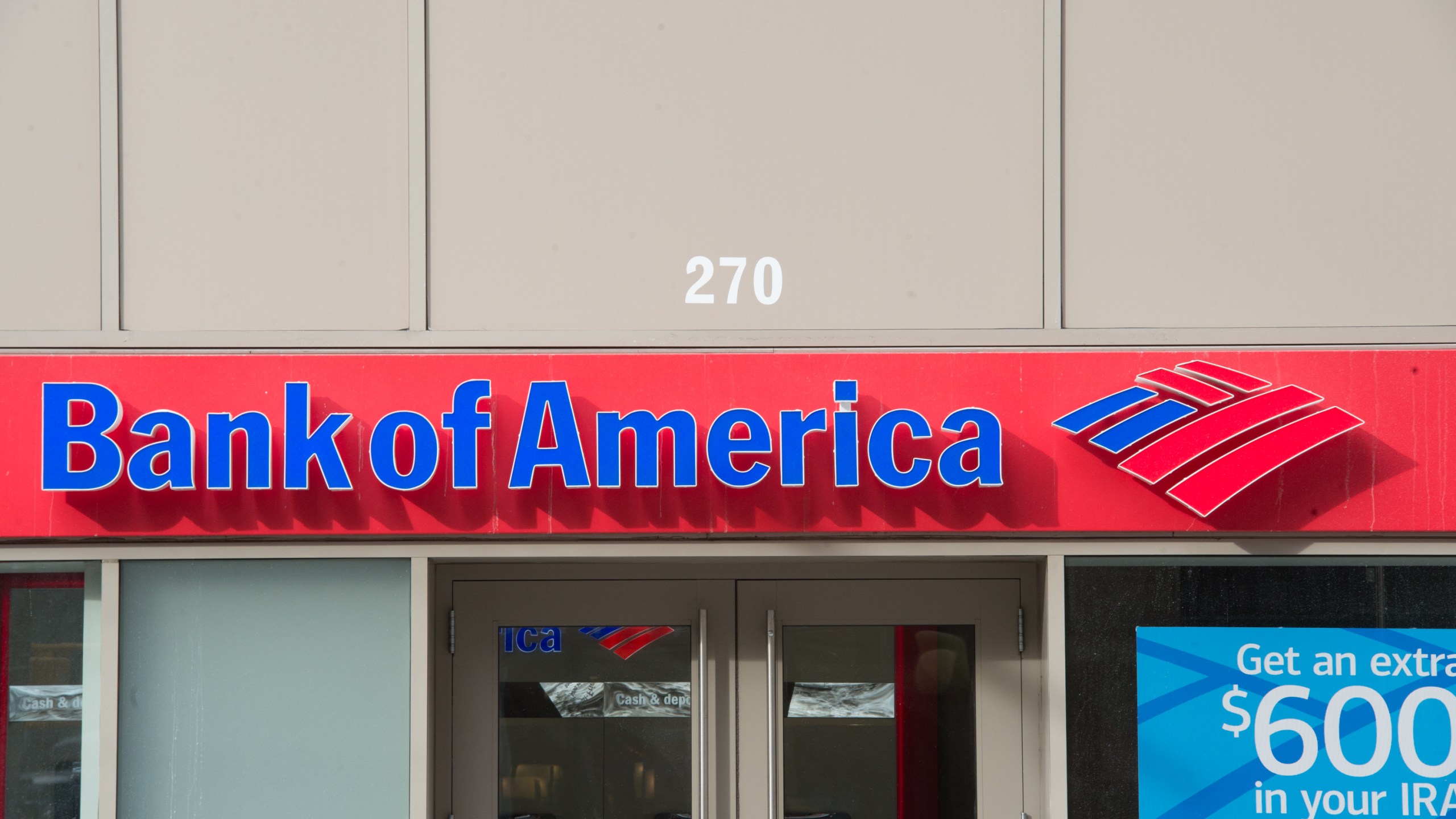 A Bank of America sign is seen in Chelsea, New York on January 8, 2018 in New York. (BRYAN R. SMITH/AFP/Getty Images)