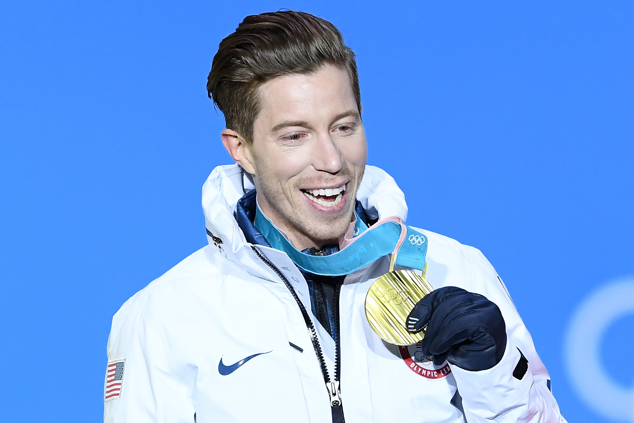 Gold medalist Shaun White of the United States poses during the medal ceremony for the Snowboard Men's Halfpipe Final on February 14, 2018 in Pyeongchang-gun, South Korea. (Credit: Quinn Rooney/Getty Images)