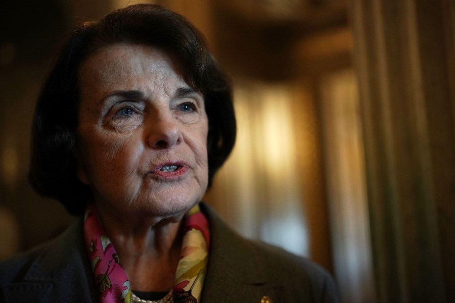 U.S. Sen. Dianne Feinstein, D-CA, speaks to members of the media at the Capitol on Feb. 15, 2018 in Washington, D.C. (Credit: Alex Wong/Getty Images)