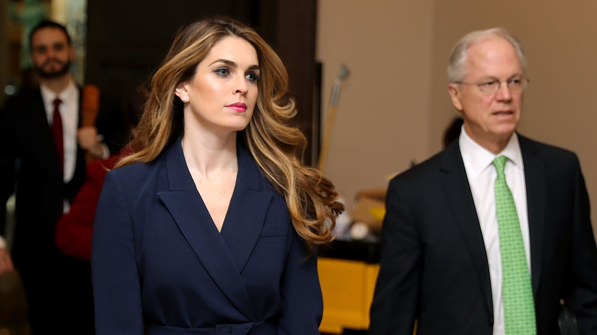 White House Communications Director and presidential advisor Hope Hicks arrives at the U.S. Capitol Visitors Center Feb. 27, 2018, in Washington, D.C. Hicks is scheduled to testify behind closed doors to the House Intelligence Committee in its ongoing investigation into Russia's interference in the 2016 election. (Credit: Chip Somodevilla/Getty Images)